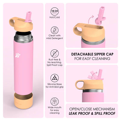 GenFlask Insulated Water Bottle 27oz — Tropical Peach