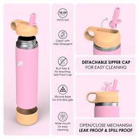 GenFlask Insulated Water Bottle 27oz — Tropical Peach